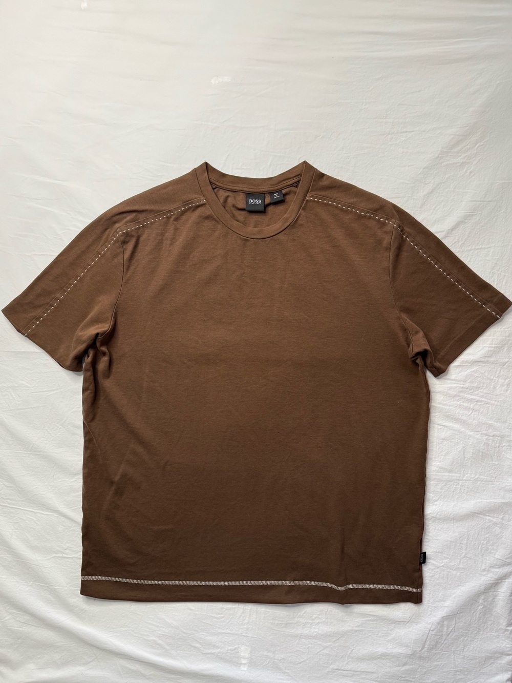 BOSS - Men's Brown Crewneck Short-Sleeve Tee